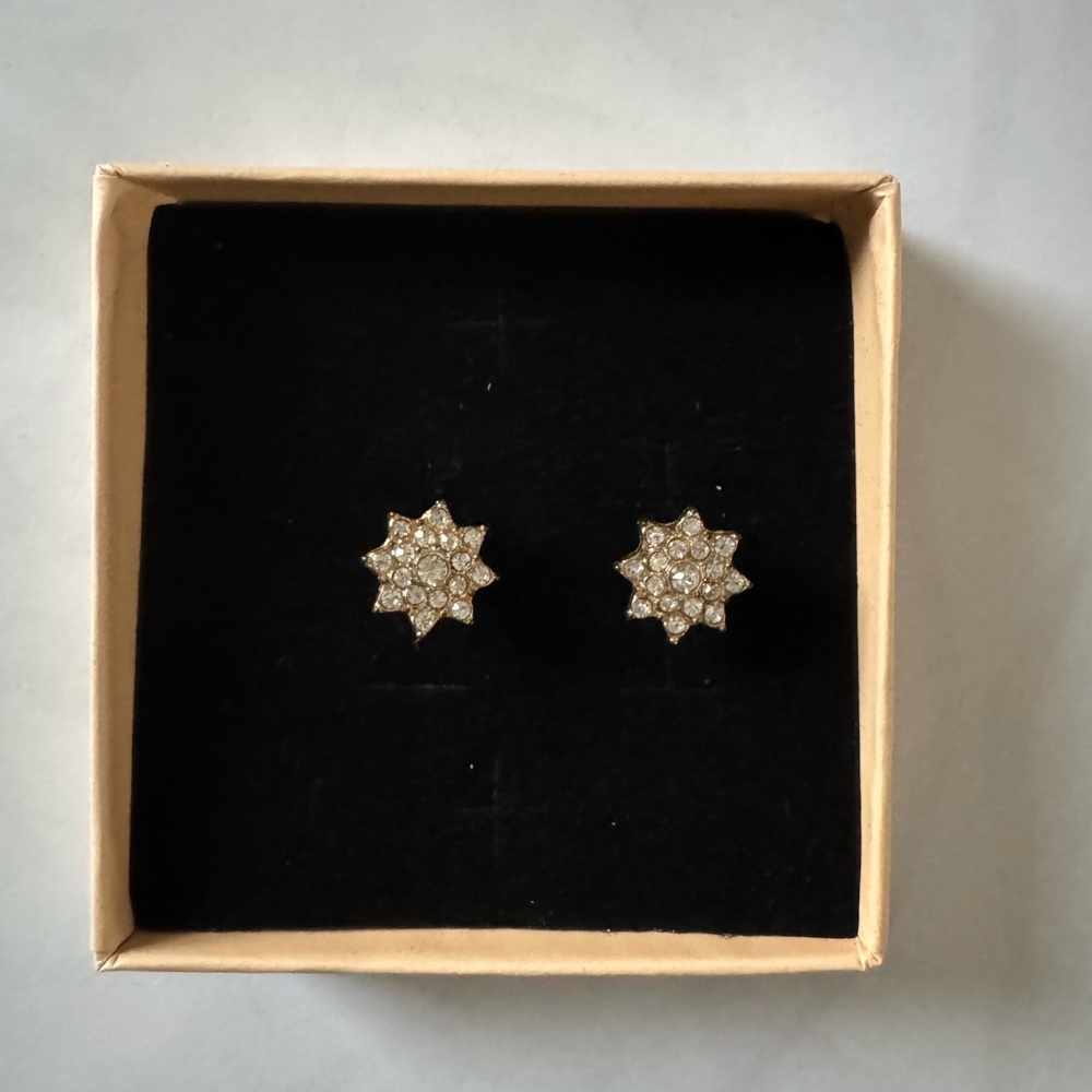Gold Starburst Stud Earrings